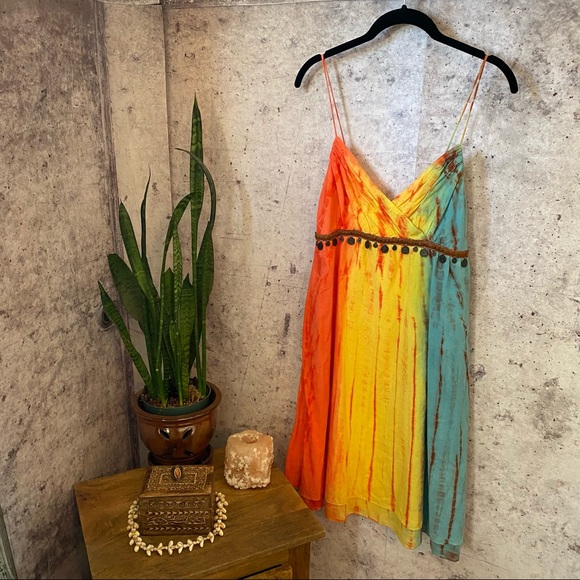 ABS Allen Schwartz Dresses & Skirts - 🤙🏻3/$50 A.B.S. By ALLEN SCHWARTZ Tie Dyed Cotton Coin Embellished Dress